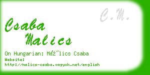 csaba malics business card